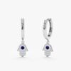 Diamond & Sapphire Hamsa Huggies - Image 2