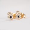 Diamond Sapphire Hamsa Studs - Image 3