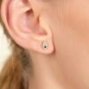 Diamond Sapphire Hamsa Studs - Image 4
