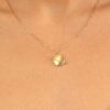 Diamond Saturn Charm Paperclip Necklace - Image 5