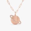 Diamond Saturn Charm Paperclip Necklace - Image 6