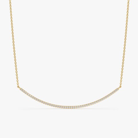 Diamond Sleek Curved Bar Necklace