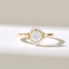 925 Sterling Silver Diamond Snowflake Engagement Ring - Image 2