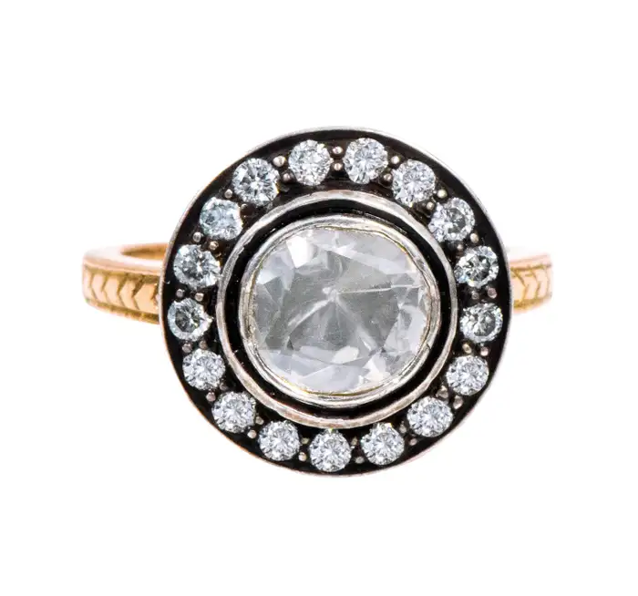 Diamond Solitaire Ring in Art Deco Style | Cocktail Ring For Women