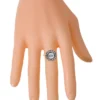 Diamond solitaire ring featuring a bold Art Deco character