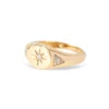 Signet ring with Premium CZ Diamond star detail
