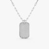 Diamond Tag Necklace with Paperclip Chain - Image 2
