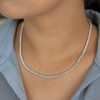 Tennis necklace with Premium CZ Diamond accents and prong settings