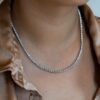 Diamond tennis necklace with classic line design and refined detailing
