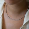 Classic tennis necklace design with basket 4-prong stone setting