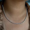 17-inch diamond tennis necklace with a clean, timeless profile