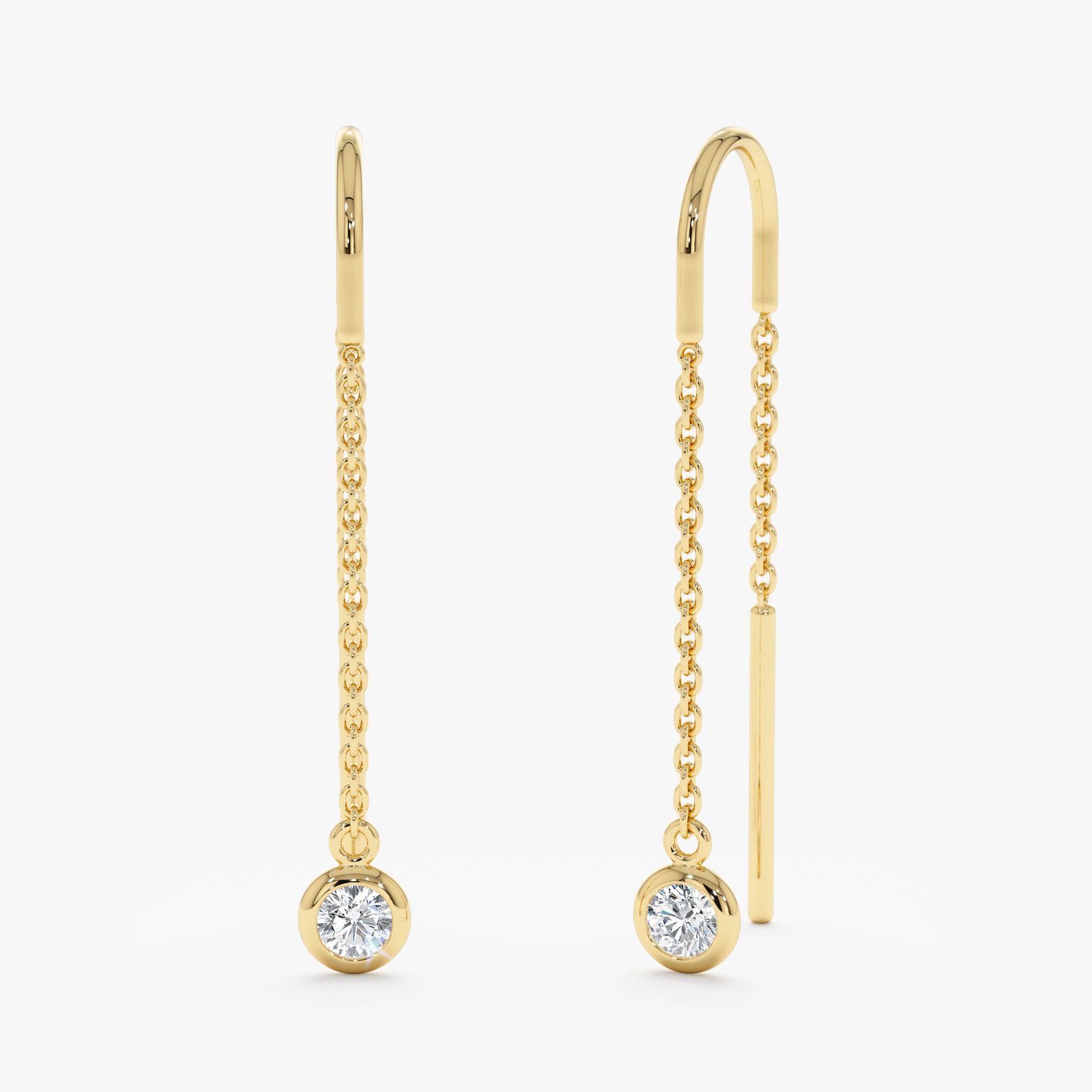 Diamond threader earrings in 925 sterling silver