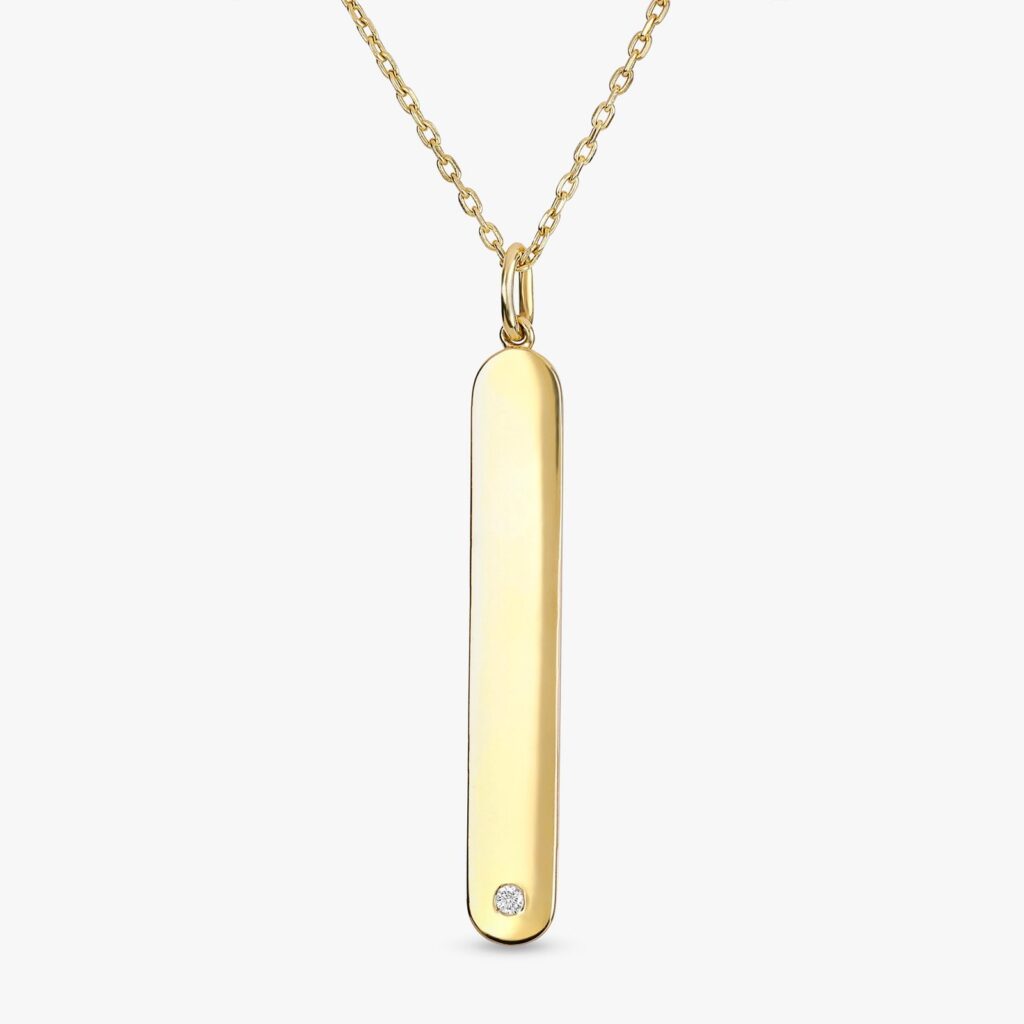 Diamond Vertical Tag Necklace