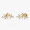 Diamond Vine Ear Climbers Studs