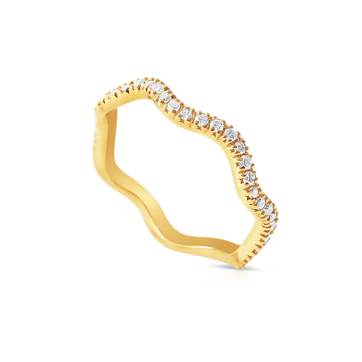 Diamond Wave Stacking Ring
