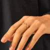 Sterling silver zigzag ring with pavé CZ stones