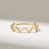 Diamond zigzag ring with pavé-set Premium CZ stones