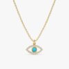 Diamonds & Turquoise Eye Necklace