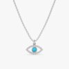 Diamonds & Turquoise Eye Necklace - Image 2