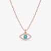 Diamonds & Turquoise Eye Necklace - Image 5