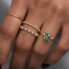 Gold-plated band ring with polished 925 sterling silver finish