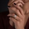 Elegant band ring with simple, refined sparkling detail