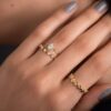 Sterling silver ring with thick gold plating and CZ stones