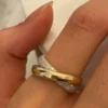Double Crisscross 925 Sterling Silver And Diamond Ring