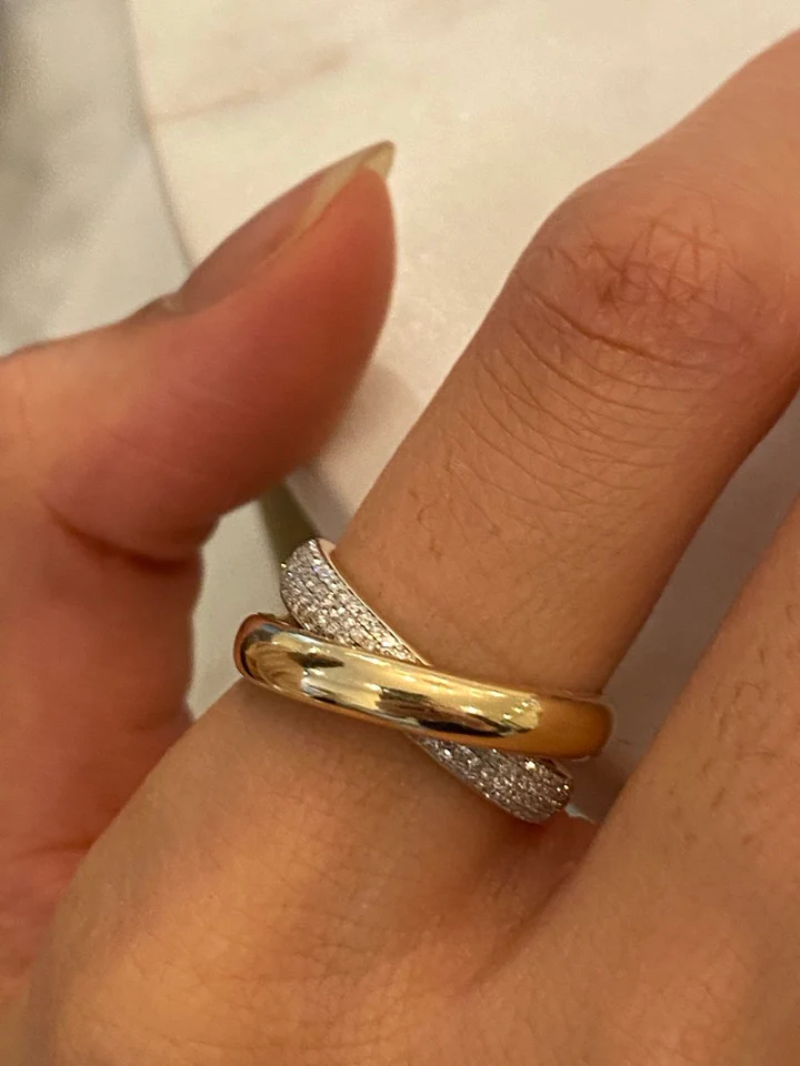 Double Crisscross 925 Sterling Silver And Diamond Ring