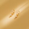 Double Diamond Drop Huggies in 925 Sterling Silver - Image 3