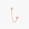 Double Diamond Star Chain Stud Earrings - Image 2