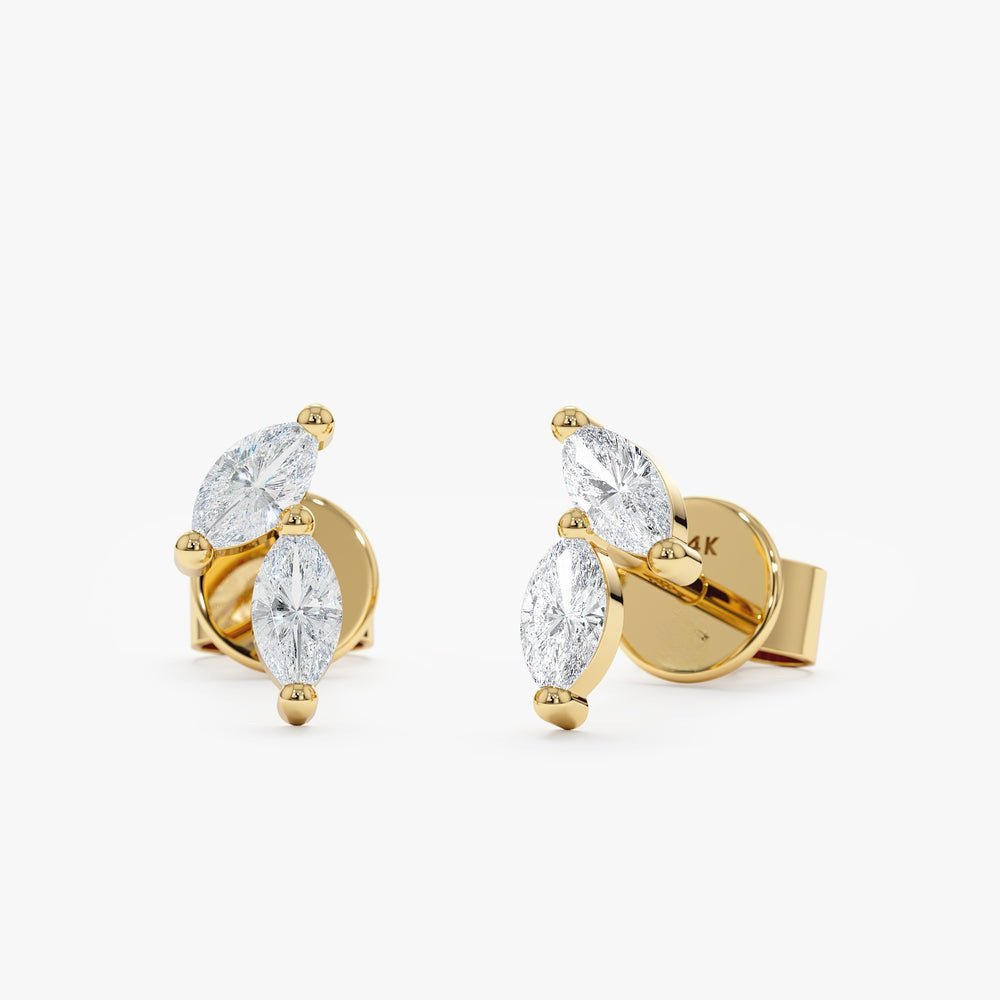 Double Marquise Diamond Studs