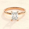 Diamond engagement ring featuring a refined elongated cushion shape