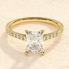 Sterling silver engagement ring with thick gold plating