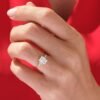 Elongated Emerald Cut 4ct Diamond Engagement Ring - Image 3