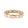 Emerald cut eternity band in 925 sterling silver with gold plating