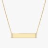 Engravable 925 Sterling Silver Plate Diamond Necklace