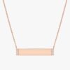 Engravable 925 Sterling Silver Plate Diamond Necklace - Image 3