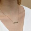 Engravable 925 Sterling Silver Plate Diamond Necklace - Image 6