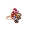 Festival Elegant Ring with premium CZ sapphire and white diamond details