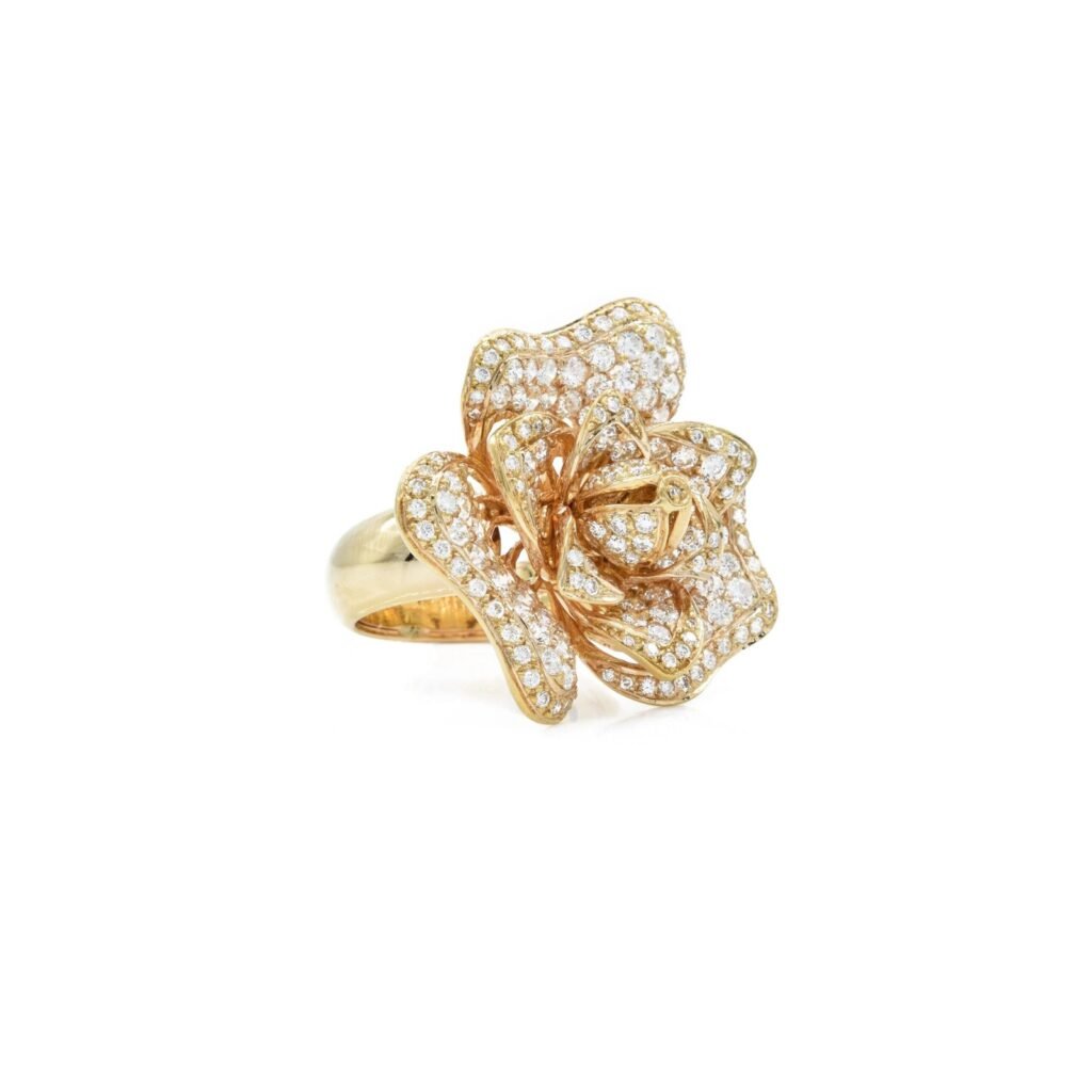 Floral engagement rings | 925 Sterling Silver Diamond Flower Ring