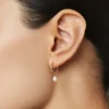 Frida Swarovski Pearl Drop Hoops - Image 4