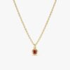 Garnet Charm Necklace