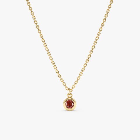 Garnet Charm Necklace