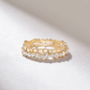 Geometric cluster ring with 0.75 ctw of CZ diamonds