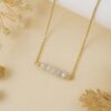 Grey Diamond Beaded Bar Necklace - Image 2