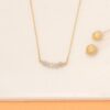 Grey Diamond Beaded Bar Necklace - Image 4