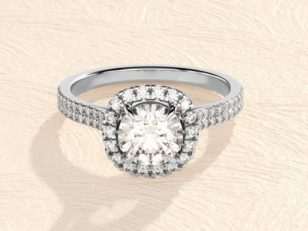 Halo Ring 3ct Diamond Engagement Ring