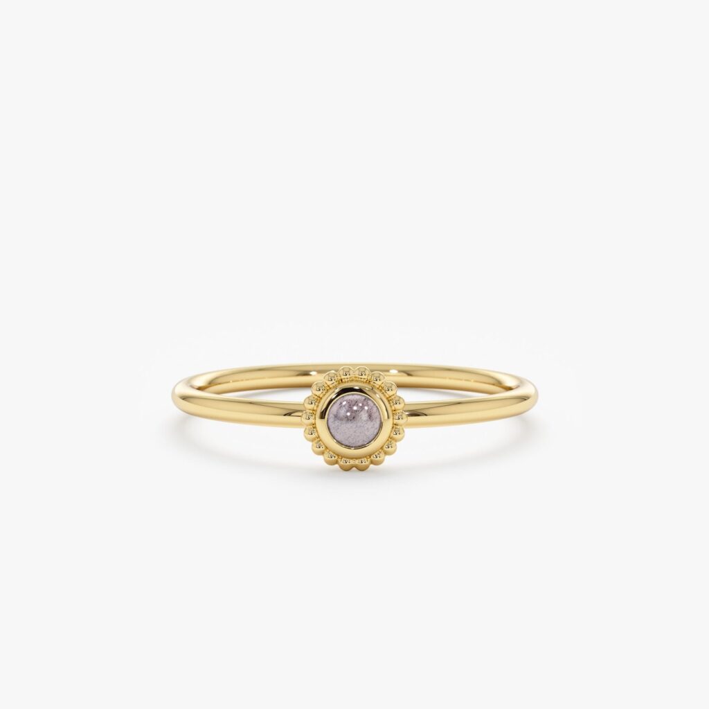 Handmade Labradorite Art Deco Ring