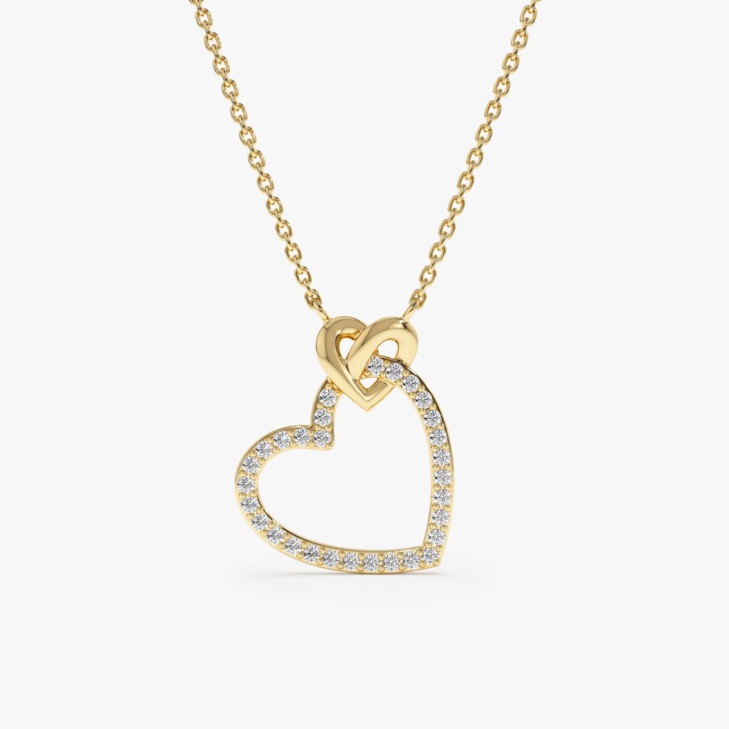 Heart in Heart Diamond Necklace
